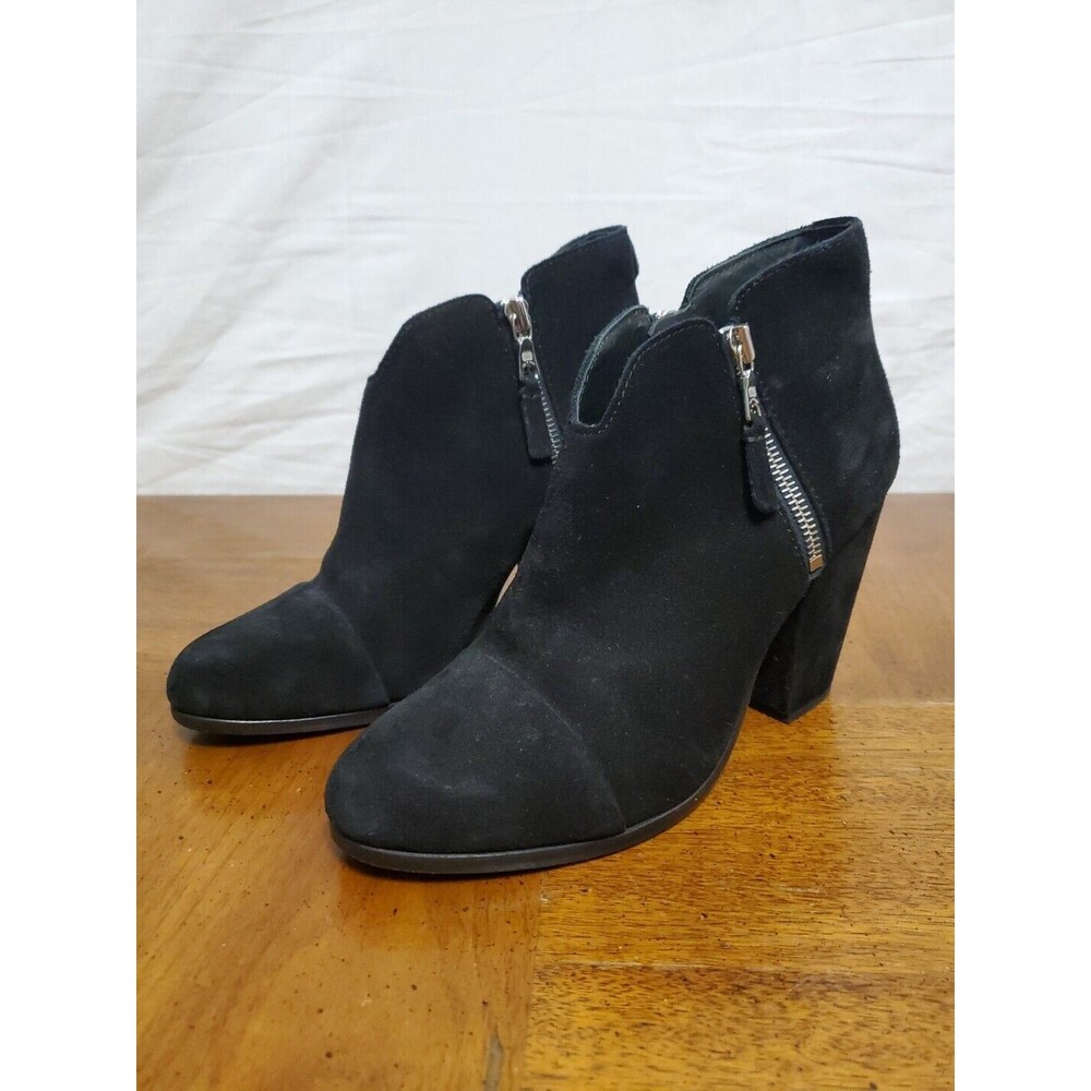Rag & Bone Margot Black Suede Bootie Side Zipper Heel Shoes Boots Size 7.5